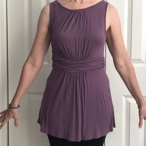 Purple sleeveless blouse
